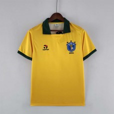 Brazil 1988 Home Yellow Soccer Jersey